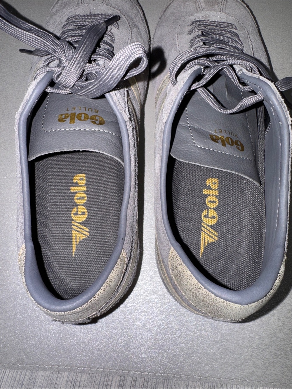 Gola Women's Bullet Pearl Suede Sneakers Trainers - Ash/Gold - Size 9 - Picture 9 of 9